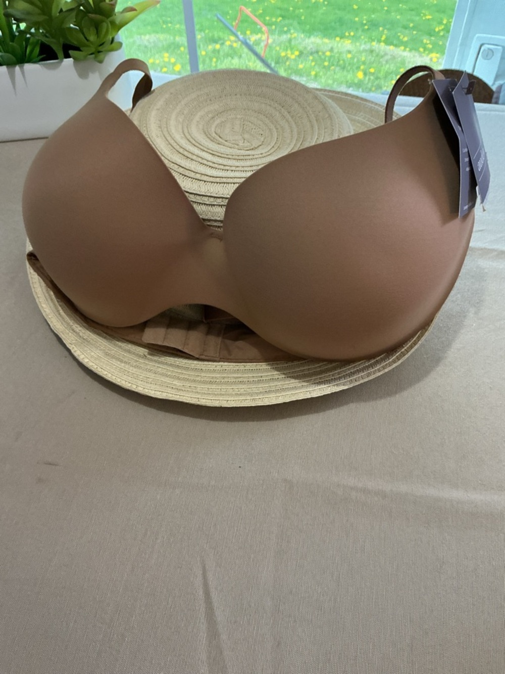 Auden Seamless Molded T-Shirt Bra in Brown